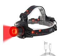 WindFire Head Torch LED Red Light Hunting Headlamp USB Rechargeable, 3 Lighting Modes Waterproof Headlight for Night Observation, Hunting, Aviation