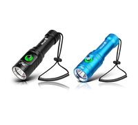 WindFire Super Bright Dive Light, Rechargebale Diving Torch with Power Indicator, 3 Lighting Modes & IPX8 Waterproof Underwater Flashlight for Night Diving, Deep Sea, Snorkeling