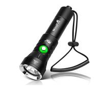 WindFire Super Bright Dive Torch, Rechargeable Scuba Diving Flashlight - Underwater Torch with Power Indicator & 4 Modes, Waterproof Diving Lights for Night Diving & Ocean Exploration (Black)