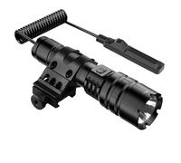 WindFire Tactical Torch with Picatinny Rail Mount, 1600 Lumen LED Weapon Light Flashlight Rechargeable with Remote Pressure Switch, 5 Modes, 5 Colors Lens, Red/White/Bule/Green Lights for Hunting