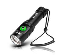 WindFire TS08 Dive Torch Diving Flashlight, Super Bright Scuba Torch Rechargeable with 3 Modes and Power Indicator, IPX8 Waterproof Underwater Light for Snorkeling & Underwater Exploration