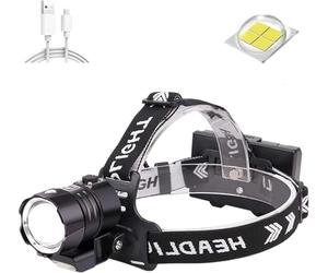 WindFire Ultra Bright LED Head Torch Rechargeable,XHP90 500000 Lumen Headlamp with Power Bank Function Head Torch, Waterproof Zoomable 4 Modes Tactical Headlamps for Hunting, Fishing,Camping (a)