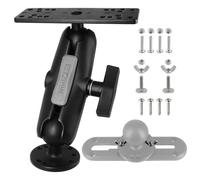 WINDFRD Aluminum Fish Finder Mount with 1.5" C Size Ball, Weather-Shield Medium Arm Surface&Track Mount, Marine Depth Finder Holder for Boat Kayak, Compatible with Garmin, Lowrance and Humminbird