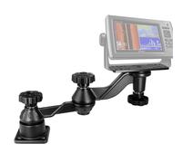 WINDFRD Marine Fish Finder Mount, Aluminum Chartplotter Mount with Reinforced Dual-Section Adjustable Arm, Supports 9-12 Inch Display, Compatible with Garmin, Lowrance, Humminbird and More