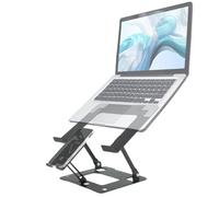 Windfromort Laptop Stand, Laptop Stand/Notebook Stand, Height Adjustable, Carbon Steel Holder, Ventilated, Compatible with MacBook Air, Pro Dell, HP, Lenovo 10-17 Inch (Black)