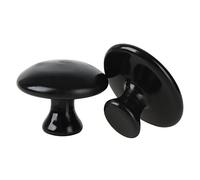 Windfulogo 2 Pcs Mushroom Shaped Massage Stones Warmer Natural Lava Basalt Hot Rock Guasha Tools for Face Body for Spa, Massage Therapy Black