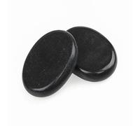 Windfulogo 2Pcs Professional Hot Massage Stones Set Natural Lava Heated Stones Basalt Warmer Rock for Spa, Massage Therapy (3.14 x 2.36 in)