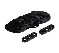 Windhager Befestigungsschnur variabel 07264 Adjustable, Guy, Rope, Tent Line, Cord for Awning, Pack of 6 + 2 Tensioners, Black