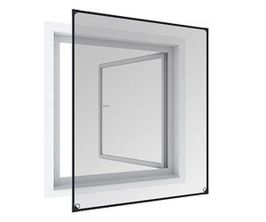Windhager Insect protection magnetic window, magnetic frame for window fly screen mosquito screen, tool-free assembly, anthracite, self-assembly kit 100 x 120 cm, 04301