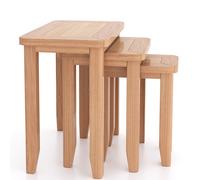 Windham Natual Oak Nest of 3 Tables Rest Relax Light Oak Z