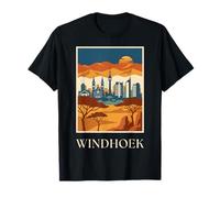Windhoek Namibia Skyline Vintage Retro Travel Art Design T-Shirt