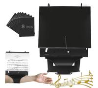 WINDIHOUES Flute Lyre, Flip Folder Marching Band, Clarinet Lyre with Adjustable Strap, Includes 8 Pcs Double-Sided Flip Folio Pages for Flute, Piccolo, Trumpet, Oboe and Brass Instruments