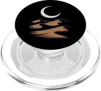 Winding Desert Path Under Crescent Moon Landscape Art PopSockets PopGrip for MagSafe