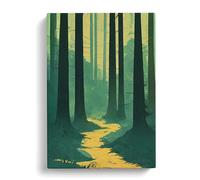 Winding Forest Path No.2 Canvas Print | Gallery Wrapped 30mm Frame Wall Art | 30x20 inches | Ready to Hang | Modern Landscape Picture | Living Room Bedroom Lounge Office