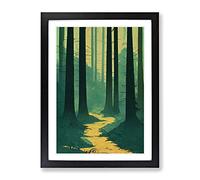 Winding Forest Path No.2 Framed Print | A2 Black Framed Wall Art | Ready to Hang | Modern Landscape Picture | Living Room Bedroom Lounge Office
