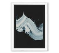 Winding Path Through Darkness Minimalist Framed Wall Art Print A4 (29.7×21cm) White, Wall Decor for Living Room, Bedroom, Office & Home, Ready to Hang, Art Gift