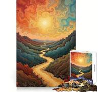 Winding Path to The Sun Adult Jigsaw Puzzle1000 Pieces Mind Wellness Serene Activity Sharp Edges (50x75cm)
