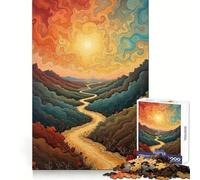 Winding Path to The Sun Jigsaw Puzzles for Adults 1000 Brain Memory Restful Activity Tight Lock Cozy Xmas Gift (38x52cm)