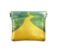 Winding Path Yellow Small Coin Pouch, Mini Coin Purse for Women, Cash Wallets for Women, Winding Path Yellow-1, 4.33x3.74In, Winding Path Yellow-1