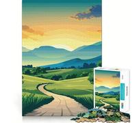 Winding Road Through Hills 1000 Piece Teenager Puzzles Cognitive Boost Fun Tight Lock No Loose Pieces Engaging Way to Pass Free Hours (38x26cm)