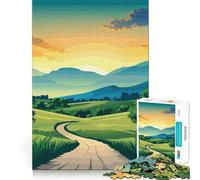 Winding Road Through Hills 1000 Piece Teenager Puzzles Cognitive Train Game Zero Gap Compact Fun for Family Game Time (50x75cm)