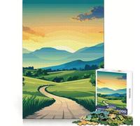 Winding Road Through Hills 1000 Pieces Puzzles for Adults Clear Thinking Stress Relief Fun Precise Edges Lovely Gift (50x75cm)
