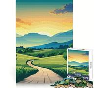 Winding Road Through Hills Hard Jigsaw Puzzle for Adults 1000 Pieces Focus Enhance Restful Activity Smooth Cut Winter Gift (38x26cm)