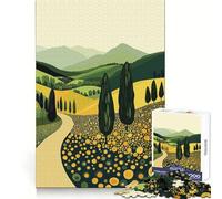 Winding Road Through Hills Jigsaw Puzzles for Teenagers 1000 Focus Ability Relaxed Leisure Interlock Well Best Gift (38x26cm)