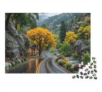 Winding Roads with Changing Scenery of The Four Seasons,Rätsel Für Erwachsene 1000pcs (75x50cm),Herausforderungsspiele