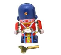 Winding Robot Toys, Winding Robot Toys for Kids - Tin Retro Classic Movement Spring - Development Toy Robot Favors, Drum Action Tabletop Bookshelf Figurine Decor for Collection, Christmas