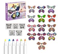 Winding Up Butterfly Toys, Painted Craft Cards Set - Flying Butterfly Toys Handmade Butterfly Toys Math Butterfly - Magic Fairy Flying Butterfly, Spring & Spring Toys for Birthday Wedding Party