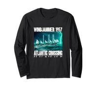 Windjammer 1957 - Atlantic Crossing in A Storm Long Sleeve T-Shirt
