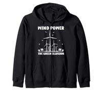 Windkraft WIND POWER THE GREEN ILLUTION Wind power Zip Hoodie