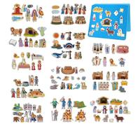 Windkream 13 Piece Felt Board Bible Stories Set, Flannel Board Stories with a Felt Piece Storage Binder for Preschool Activities, Including the Nativity Scene Jesus, Adam and Eve, Noah's Ark and