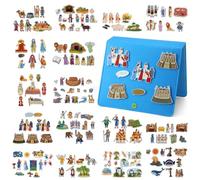 Windkream 16 Pieces Felt Board Story Set Flannel Board Story Board Pieces with a Multifunctional Felt Piece Storage Binder and 16 Pockets for Activities, Contemporary Stories