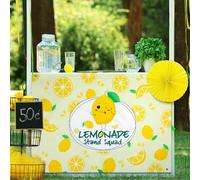Windkream 45" x 31" Lemonade Tablecloth for Lemonade Stand Supplies Lemon Table Cover for Kids Lemon Party Supplies Summer Beach Picnic Birthday Party Decorations(Yellow)