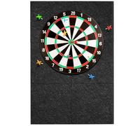 Windkream 6 Pcs Extended Length Dart Board Wall Protectors for Professional 17.75 and 18 in Dartboard Dart Backboard Dartboard Surround Backing Felt Wall with Removable Adhesive Tabs