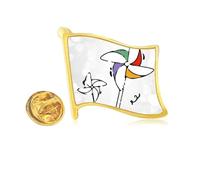 Windll Weather Wind Illustration Pattern Golden Metal Flag Lapel Pin Badge