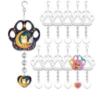 WindMage 12 Pack 4inch Sublimation Wind Spinner Blanks 3D Aluminum Metal Wind Sculpture Kinetic Spinners Ornaments Dog Cat Memorial Gifts Pet Loss Sympathy Hanging Decoration (Pet Paw)