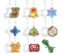 WindMage 16 Pack 3inch 4inch Sublimation Wind Spinner Blanks 3D Aluminum Metal Wind Sculpture Kinetic Spinners for Yard and Garden Indoor Art Sublimation Christmas Ornament Hanging Decoration
