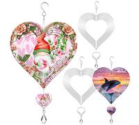 WindMage 4Pack 8inch Aluminium Kinetic Wind Spinner with Sublimation Coating, White, for Yard and Garden Indoor Art Ornaments Hanging Decoration