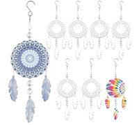 WindMage 8Pack 4inch Sublimation Wind Spinner Blanks 3D Aluminum Metal Wind Sculpture Kinetic Spinners for Yard and Garden Indoor Art Ornaments Hanging Decoration (Dream Catcher)