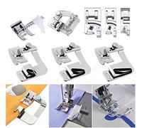 Windman Sewing Hemming Set Includes 3Pcs Wide Hem Foot,3Pcs Narrow Rolled Hem Presser Feet,Bias Tape Binder Foot and Adjustable Guide Presser Foot for Brother Singer Janome Low Shank Sewing Machine