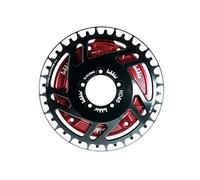 windmeile | Lekkie Bling Ring Set, 40T, Black-Red, for Bafang BBS03 BBSHD, chainring, motor cover, spacer, e-bike, pedelec