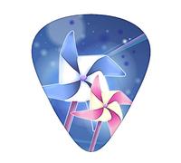 Windmill Blue Printed Guitar Picks With Organizer Storage Box 0.46 0.71 0.96 Mm Includes Thin Medium Heavy For Bass Electric Acoustic Guitars Ukulele 12 Pack