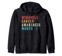 Windmill Cancer Noise Survivor Awareness Gift Anti Trump Zip Hoodie