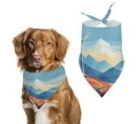 Windmill Flat Illustration Dog Bandana Washable & Adjustable Triangle Scarf, Breathable Pet Scarf for Small Medium Large Pets, Cute Fashion Pet Accessory