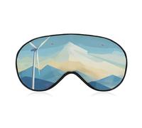 Windmill Flat Illustration Sleep Mask with Adjustable Strap, Comfortable & Soft Eye Mask for Sleeping Light Blocking, Lightweight & Breathable Eye Cover for Men Women