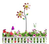 Windmill for Yard,Metal Flower Weatherproof with Stake,Garden Wind Spinners Outdoor Decor | for Porch Lawn Pathway Walkway Landscape Raised Bed Front Door Park Farm