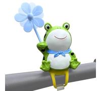 Windmill Frog Cycle Decor,Frog Cycle Ornaments - Handlebars Mount Frog Doll Resin Cute Accessories for Electric Scooter, Portable Frog Ornament for Cycle
